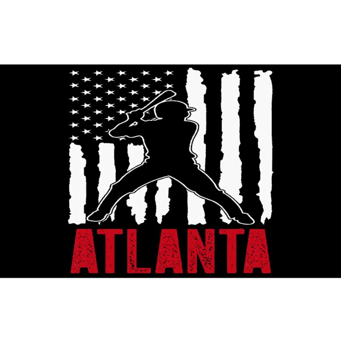 Atlanta American Flag Baseball Bumper Sticker