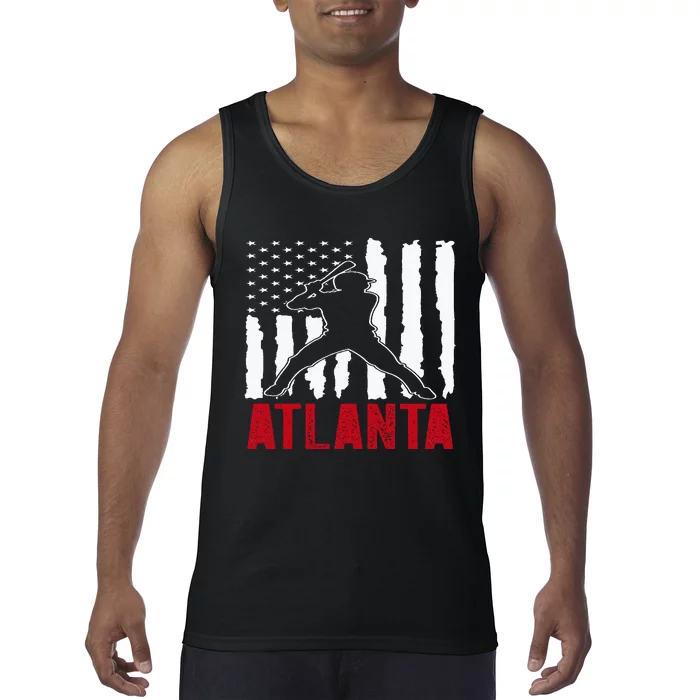 Atlanta American Flag Baseball Tank Top