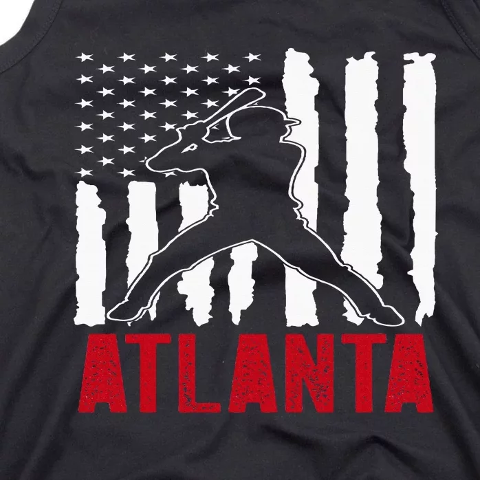 Atlanta American Flag Baseball Tank Top