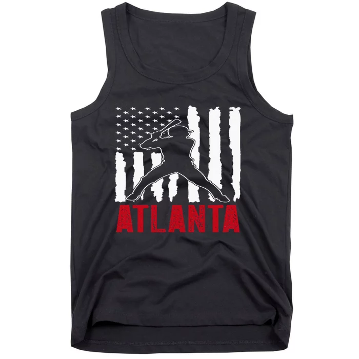 Atlanta American Flag Baseball Tank Top