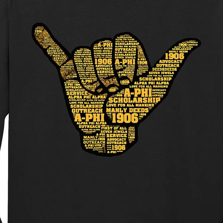 Alpha African Fraternity Hand Sign Words 1906 Tall Long Sleeve T-Shirt