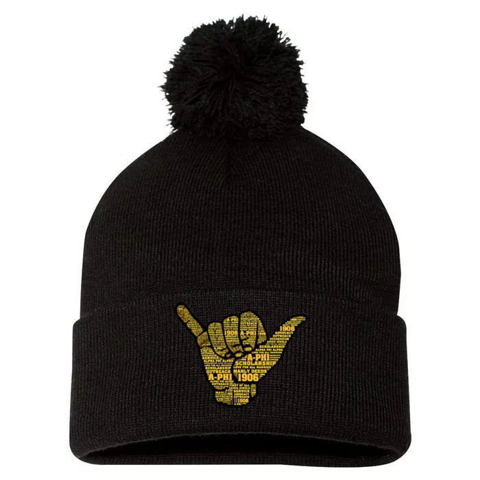 Alpha African Fraternity Hand Sign Words 1906 Pom Pom 12in Knit Beanie