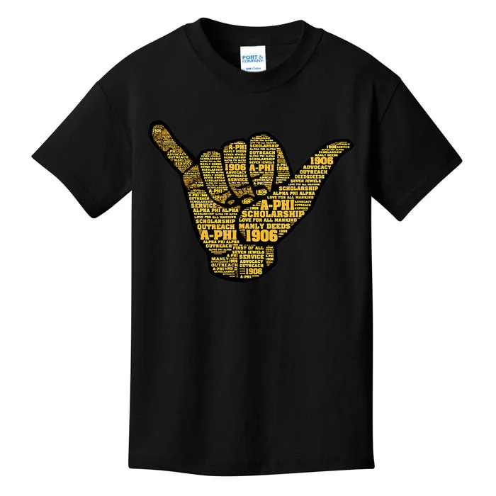 Alpha African Fraternity Hand Sign Words 1906 Kids T-Shirt