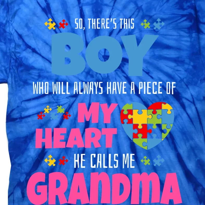 Autism Awareness Gift Autism Grandma Tie-Dye T-Shirt