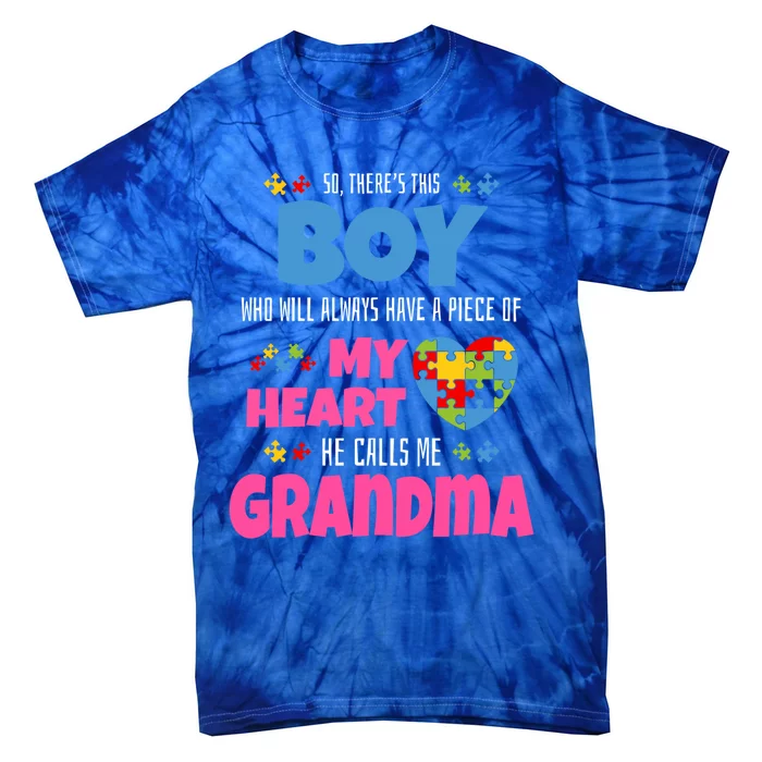 Autism Awareness Gift Autism Grandma Tie-Dye T-Shirt