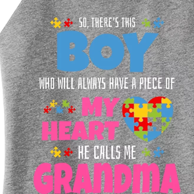 Autism Awareness Gift Autism Grandma Women’s Perfect Tri Rocker Tank