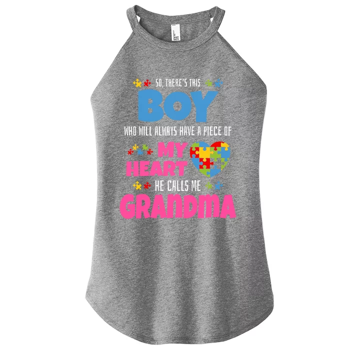 Autism Awareness Gift Autism Grandma Women’s Perfect Tri Rocker Tank