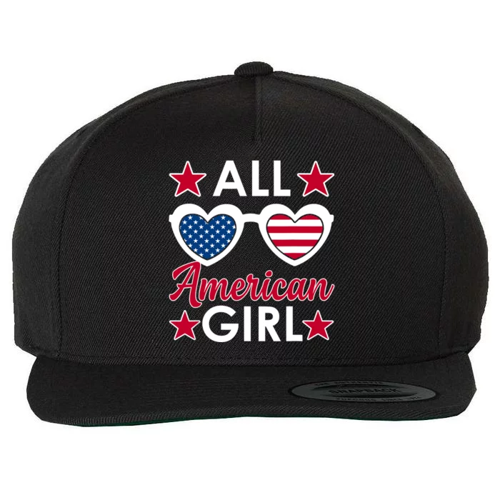 All American Girl 4th Of July Girl Sunglasses Wool Snapback Cap