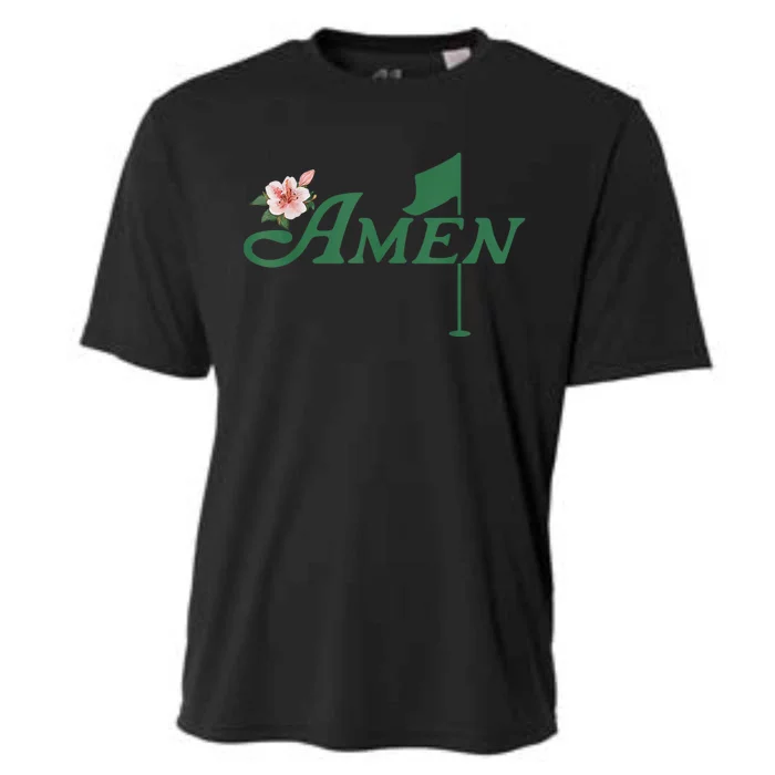 Amen Azalea Golf Masters Floral Golfing Enthusiast Cooling Performance Crew T-Shirt