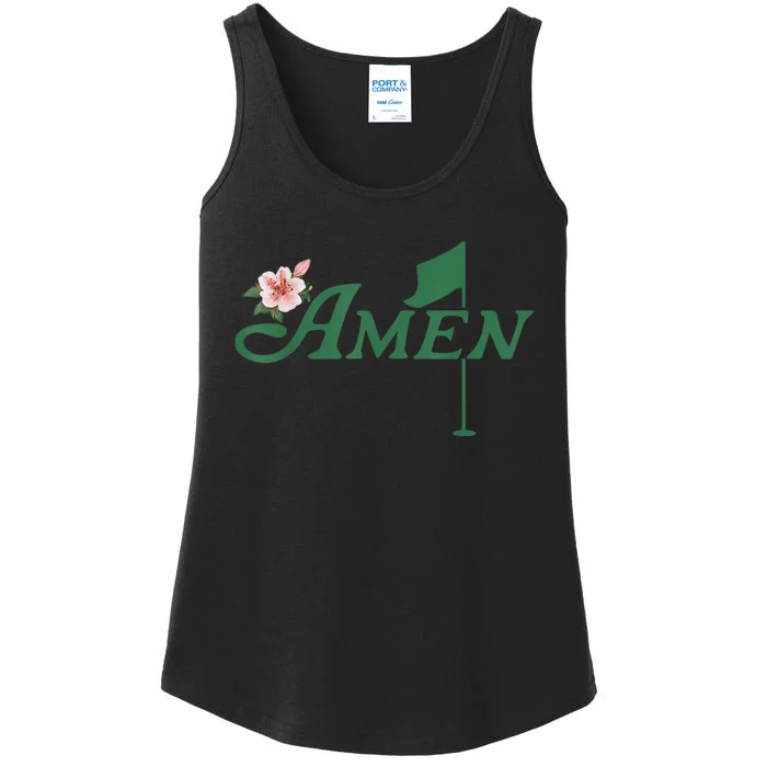 Amen Azalea Golf Masters Floral Golfing Enthusiast Ladies Essential Tank