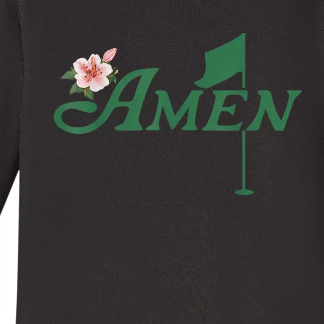 Amen Azalea Golf Masters Floral Golfing Enthusiast Baby Long Sleeve Bodysuit