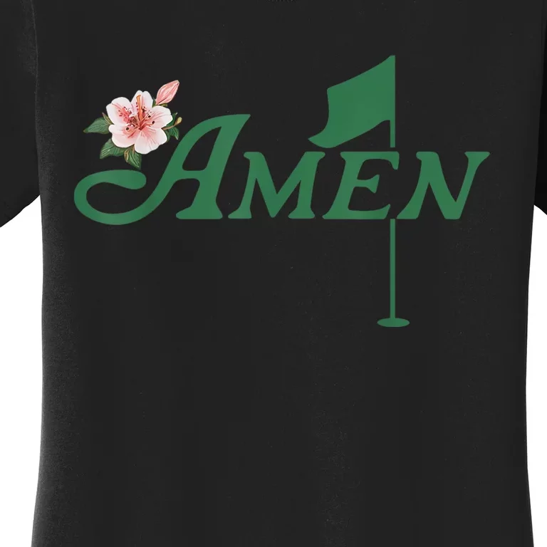 Amen Azalea Golf Masters Floral Golfing Enthusiast Women's T-Shirt