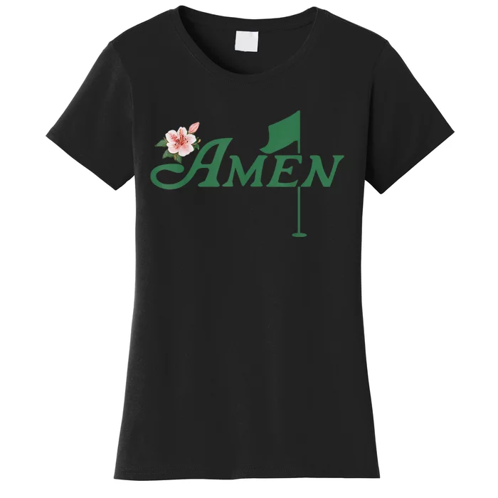 Amen Azalea Golf Masters Floral Golfing Enthusiast Women's T-Shirt