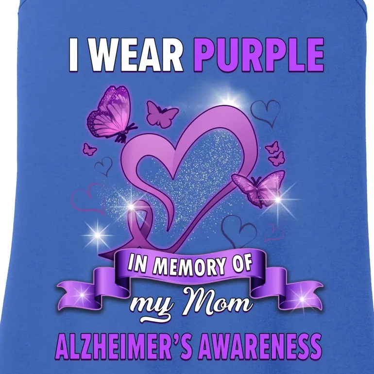 Alzheimer's Awareness Gift I Wear Purple In Memory Of My Mom Gift Ladies Essential Tank