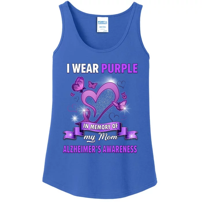 Alzheimer's Awareness Gift I Wear Purple In Memory Of My Mom Gift Ladies Essential Tank