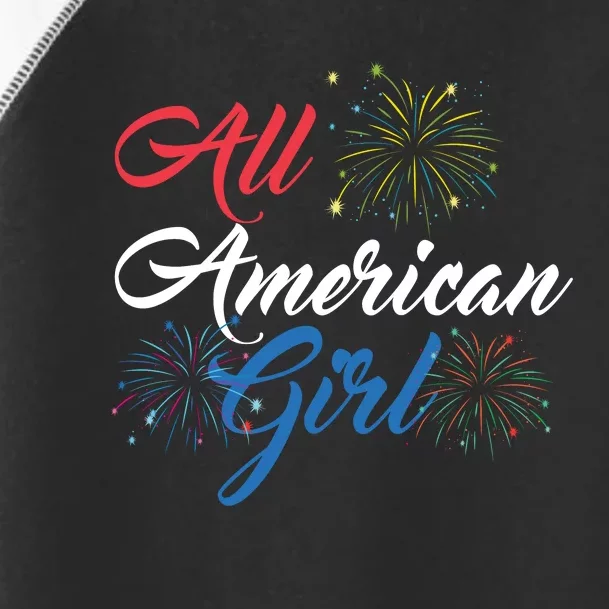 All American Girl Women American Flag 4th Of July Fireworks Toddler Fine Jersey T-Shirt