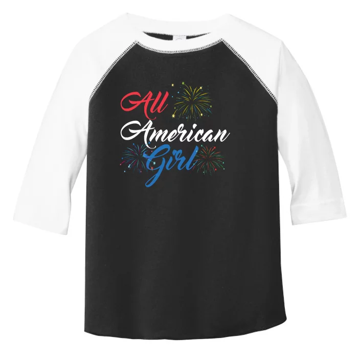 All American Girl Women American Flag 4th Of July Fireworks Toddler Fine Jersey T-Shirt