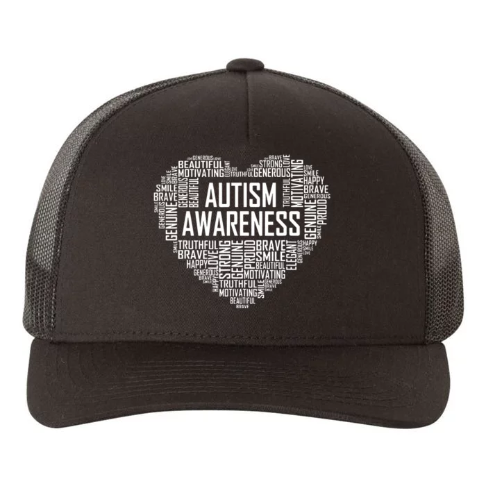 Autism Awareness Gift Heart Proud Support Month Gift Yupoong Adult 5-Panel Trucker Hat