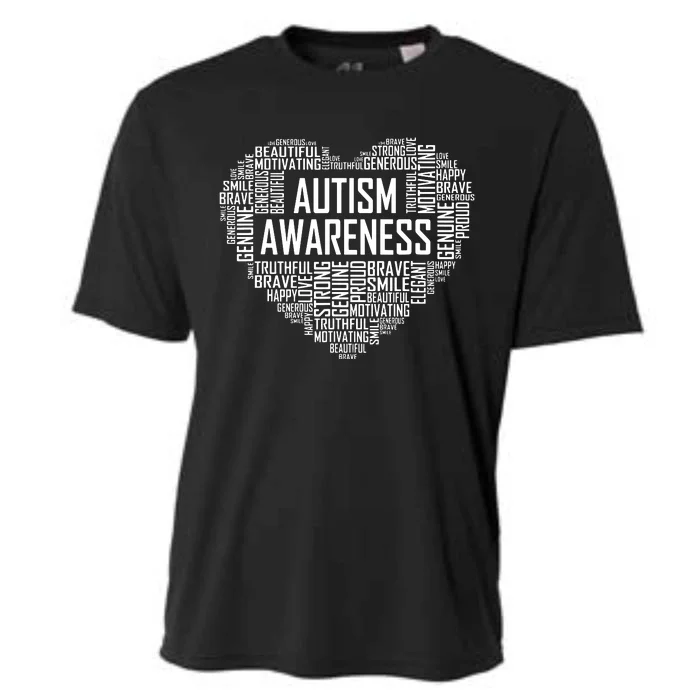 Autism Awareness Gift Heart Proud Support Month Gift Cooling Performance Crew T-Shirt