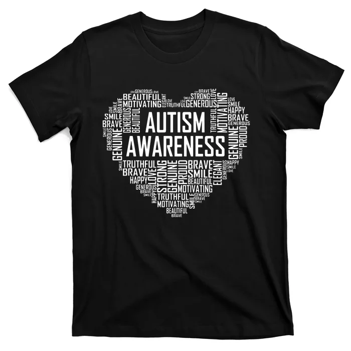 Autism Awareness Gift Heart Proud Support Month Gift T-Shirt