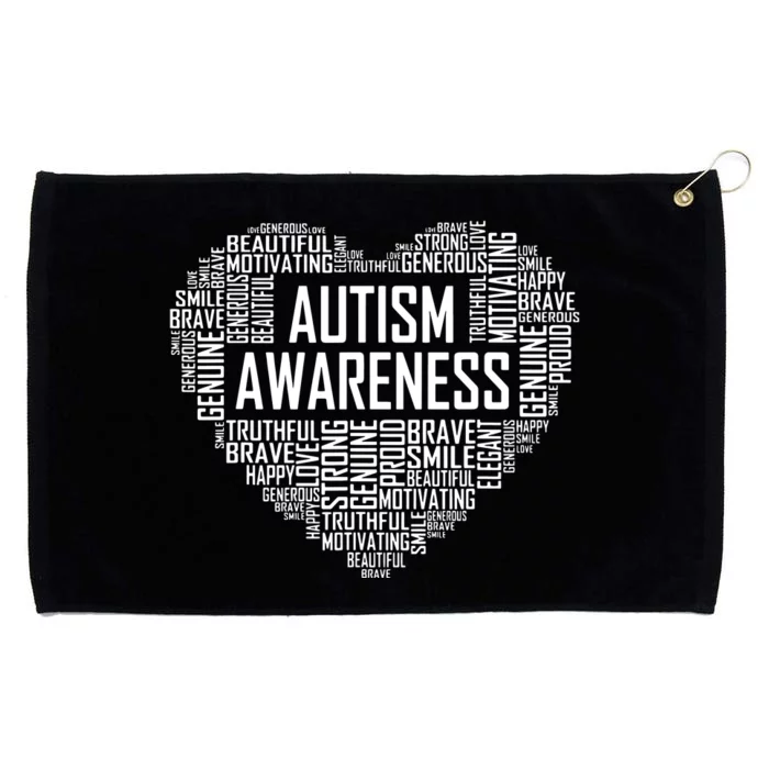 Autism Awareness Gift Heart Proud Support Month Gift Grommeted Golf Towel