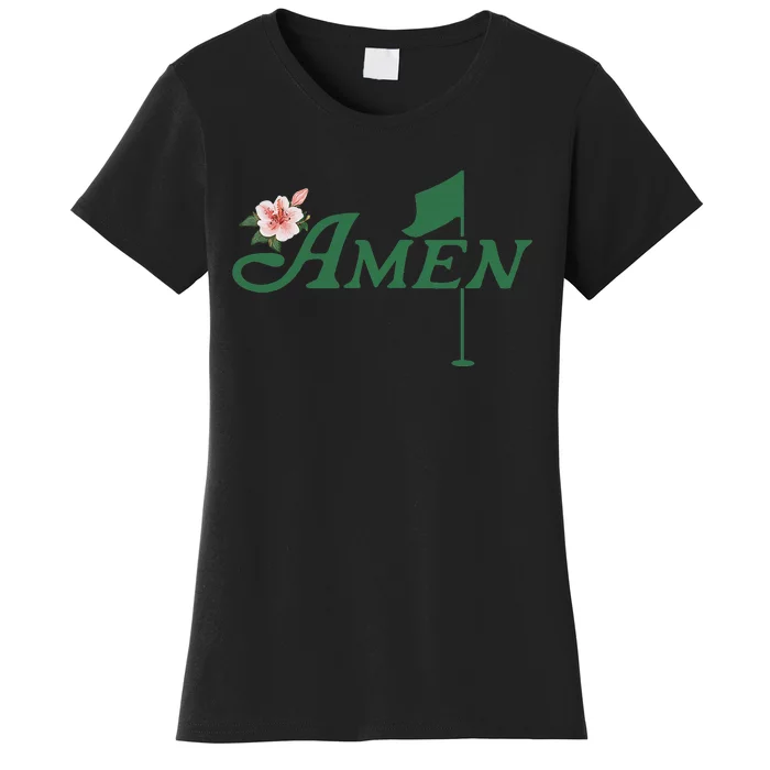 Amen Azalea Golf Masters Floral Golfing Enthusiast Women's T-Shirt