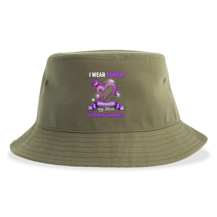 Alzheimer's Awareness Gift I Wear Purple In Memory Of My Mom Cool Gift Sustainable Bucket Hat