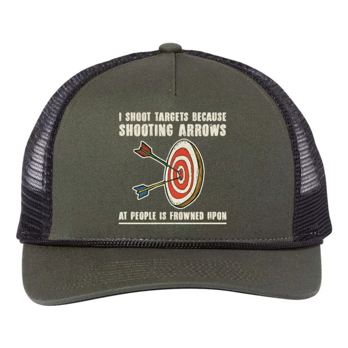 Archery Archer Gift Funny Bow Bow Archer Funny Gift Retro Rope Trucker Hat Cap