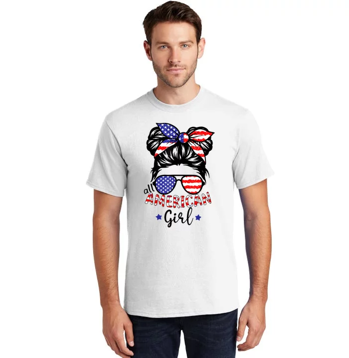 All American Girl 4th Of July Bleached Daughter USA Tall T-Shirt