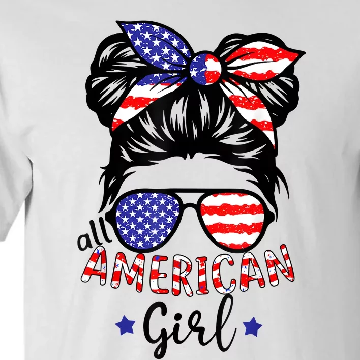 All American Girl 4th Of July Bleached Daughter USA Tall T-Shirt