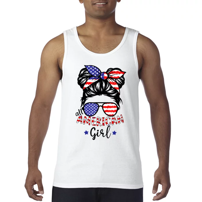 All American Girl 4th Of July Bleached Daughter USA Tank Top