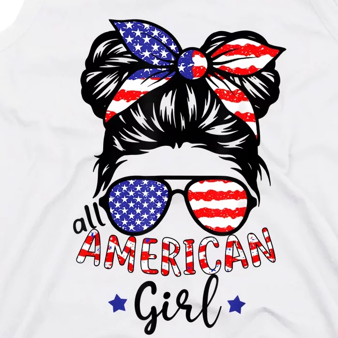 All American Girl 4th Of July Bleached Daughter USA Tank Top