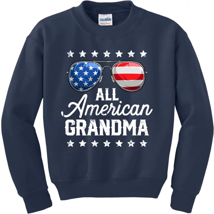 All American Grandma 4th of July Family Matching Sunglasses Kids Sweatshirt