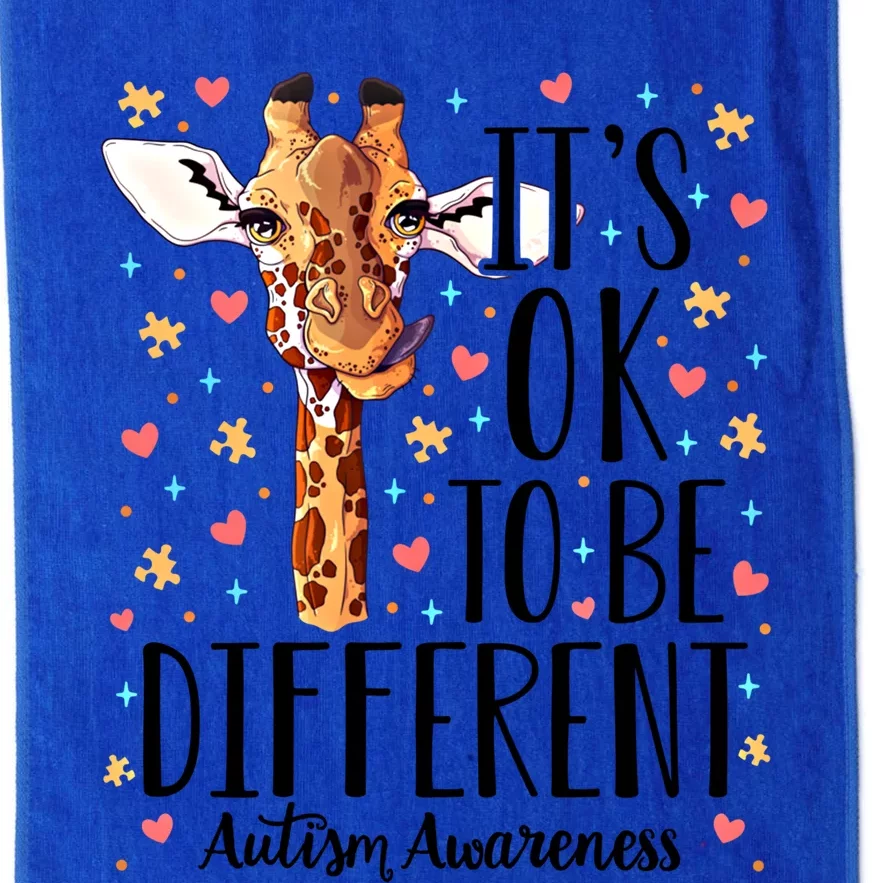 Autism Awareness Giraffe ItS Ok To Be Different Autistic Gift Platinum Collection Golf Towel