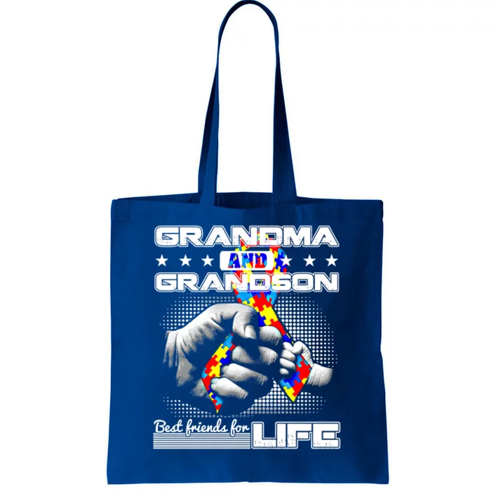 Autism Awareness Grandma Grandson Best Friend For Life Gift Tote Bag