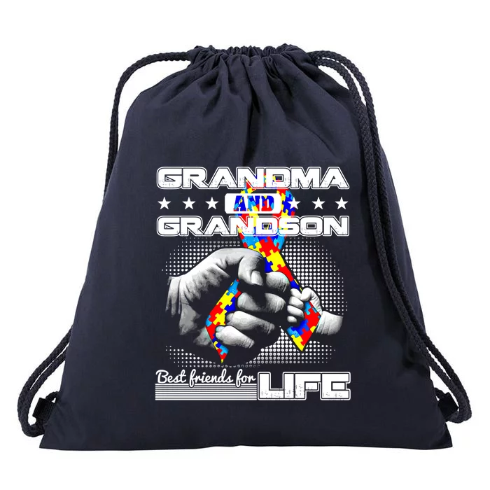 Autism Awareness Grandma Grandson Best Friend For Life Gift Drawstring Bag