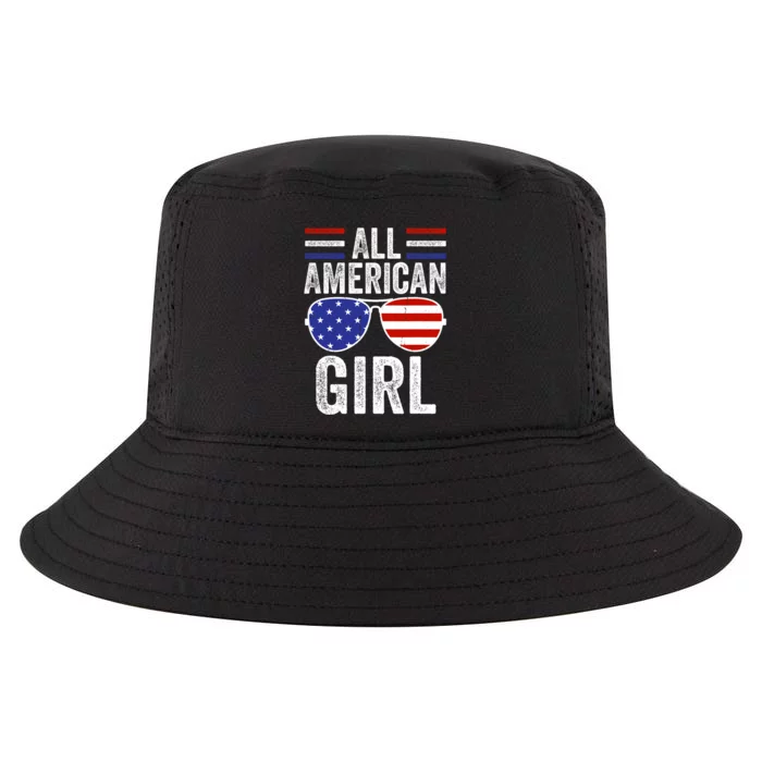 All American Girl 4th Of July Girl Patriotic Cool Comfort Performance Bucket Hat