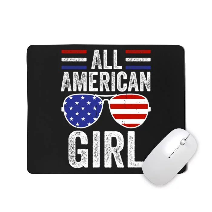 All American Girl 4th Of July Girl Patriotic Mousepad