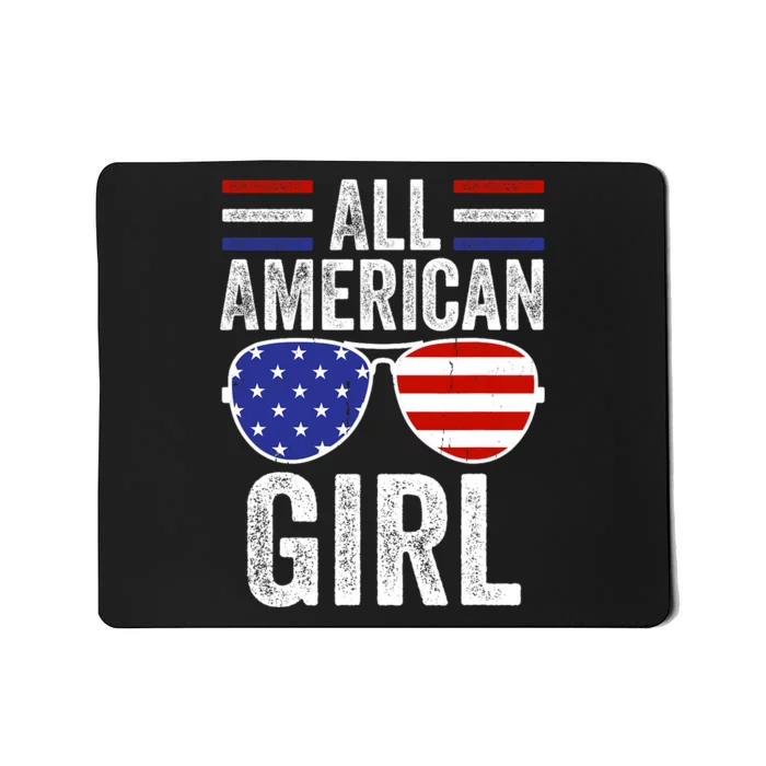 All American Girl 4th Of July Girl Patriotic Mousepad