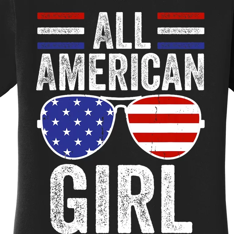 All American Girl 4th Of July Girl Patriotic Women's T-Shirt