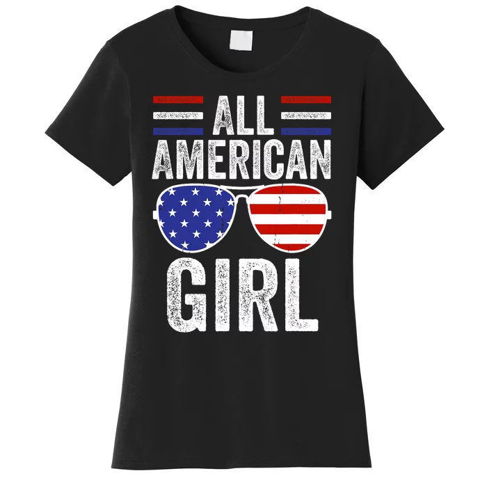 All American Girl 4th Of July Girl Patriotic Women's T-Shirt