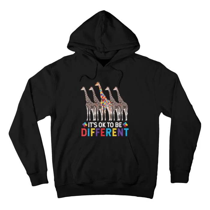 Autism Awareness Giraffe Puzzle It's Ok To Be Different Hoodie