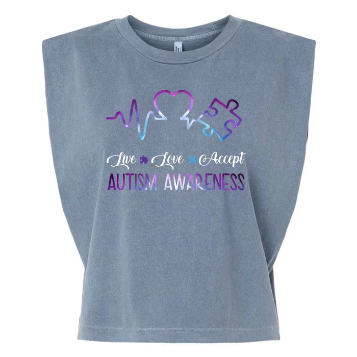 Autism Awareness Galaxy Garment-Dyed Women's Muscle Tee