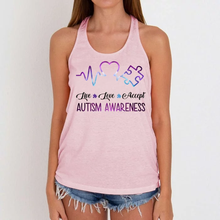 Autism Awareness Galaxy Women's Knotted Racerback Tank