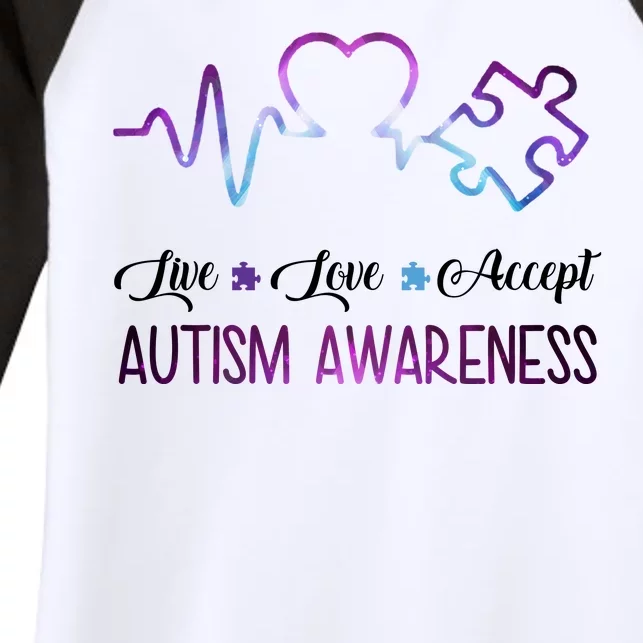 Autism Awareness Galaxy Women's Tri-Blend 3/4-Sleeve Raglan Shirt