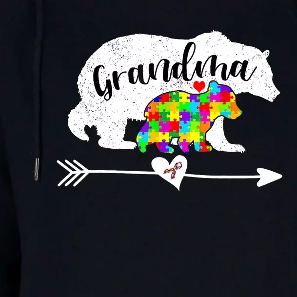 Autism Awareness Grandma Bear Support Autistic Adults Wo Womens Funnel Neck Pullover Hood