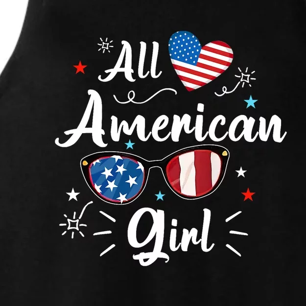 All American Girl Independence Day Ladies Tri-Blend Wicking Tank