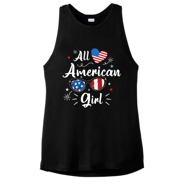 All American Girl Independence Day Ladies Tri-Blend Wicking Tank