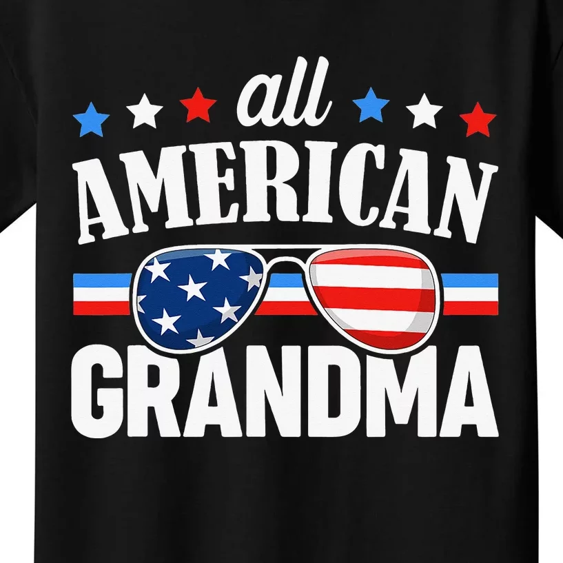 All American Grandma 4th of July USA Family Matching Outfit Kids T-Shirt