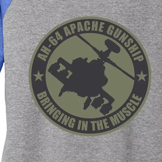 Ah64 Apache Great Gift Bringing In The Muscle Women's Tri-Blend 3/4-Sleeve Raglan Shirt